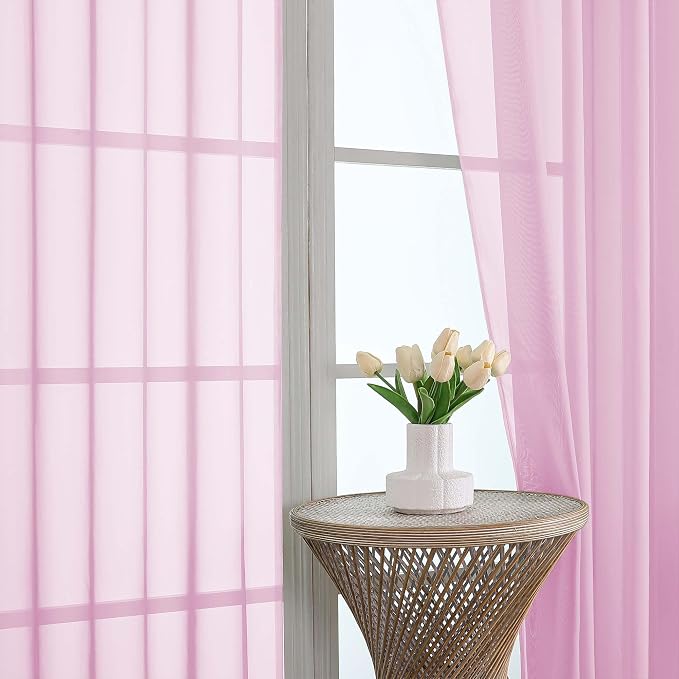 Light Pink Bedroom Curtains 96 Length - Image 3