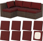 8Pcs Outdoor Cushion Covers, Stretch Patio Furniture Couch Chair Slipcovers | by VORSHAPE
