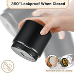 26oz Kids Thermos for Hot Food, Insulated Vacuum Food Jar with Buckle Lid, Stainless Steel Wide Mouth Leak Proof Insulated Lunch Container for School Picnic Travel, Black