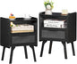 Lerliuo Rattan Nightstands Set of 2, Boho Side Table by Lerliuo