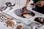 JEmarble Pastry Board 8x12 inch with Non-Slip Rubber Feets for Stability Perfect for Keep the Dough Cool and Chocolate Tempering(Premium Quality) White