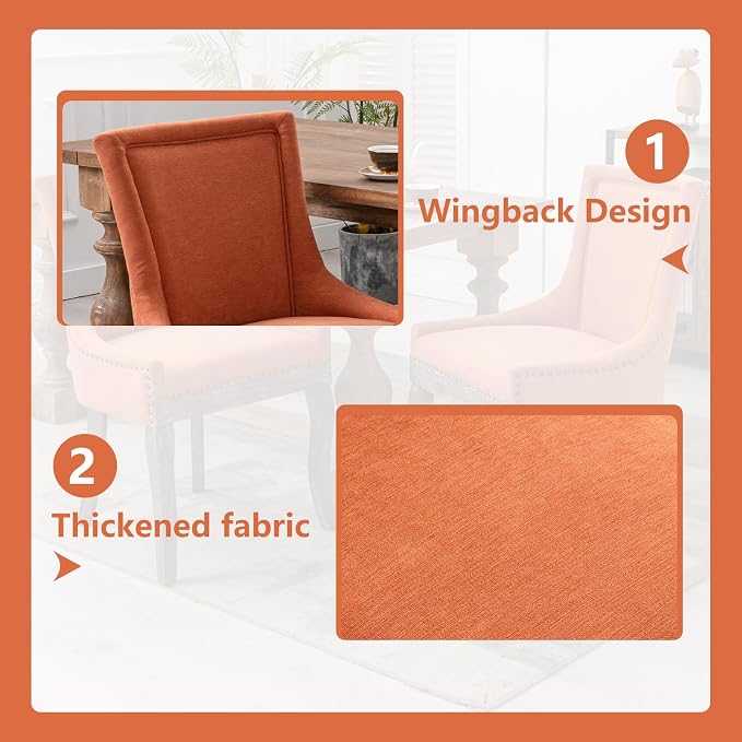 Modern Dining Chairs Set of 2, High Back Dining Chairs Side Chairs - Image 5