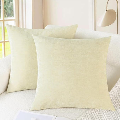 CaliTime Decorative Couch Throw Pillow Covers 18 X 18 Inches Beige | Pack of 2 by CaliTime