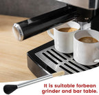 Giantree Dual Head Coffee Brush, Coffee Grinder Brush, Dusting Espresso Brush Coffee Grinder Cleaner, Barista Tools for Coffee Machine Toaster Cleaning(Silver)
