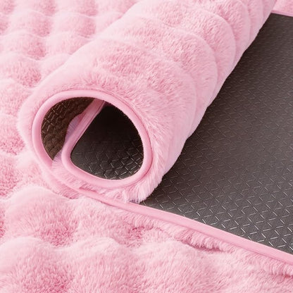 Pink Rabbit Plush Rug 8'x10', Fluffy Shaggy Area Rug - Image 7