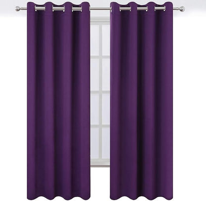 Purple Blackout Curtains 52 x 84 Inch Length/Set of 2 Curtain Panels/Thermal - Image 2