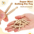 Toyvian 30 Pcs Mini Rolling Pin: Wooden Rolling Pin for Craft, Small Dough Roller, Miniature Pastry Roller Models for Kids Birthday Cake Decoratins, Dollhouse Kichen Accessories (1.97 Inch)