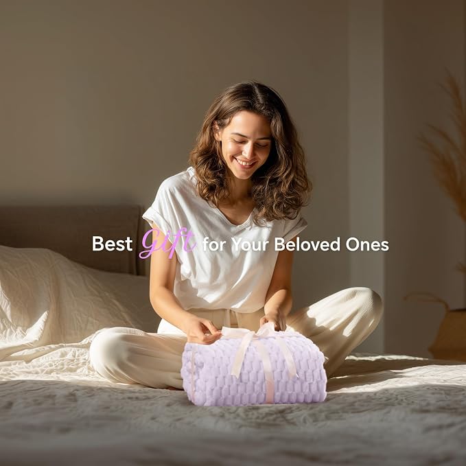 BEDELITE Lavender Twin Blanket for Couch, Soft Cozy Gifts for Women, 60*80 | 3D - Image 2
