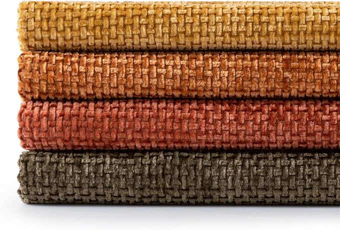 MIULEE Decorative Chenille Fall Pillow Covers Orange Brown 20x20 Pack of 4 | - Image 9