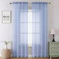 Denim Blue Sheer Curtains 90 Inches Long 2 Panels, Voile Rod Pocket Light by Lecloud