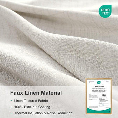 Linen Textured Total Blackout Curtains - Image 7