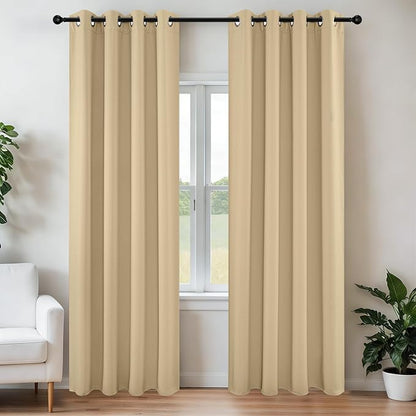 Joydeco Beige Blackout Curtains by JOYDECO