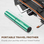 Milk Frother, Rechargeable Battery Operated Frother for Coffee,Portable Drink Mixer with 2 Stainless Steel Whisk Heads,Milk Foamer for Keto Coffee, Latte, Cappuccino, Hot Chocolate,Light Blue