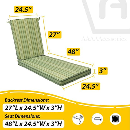AAAAAcessories Outdoor Chaise Lounge Cushions, Fade-Resistant, Waterproof Patio - Image 5