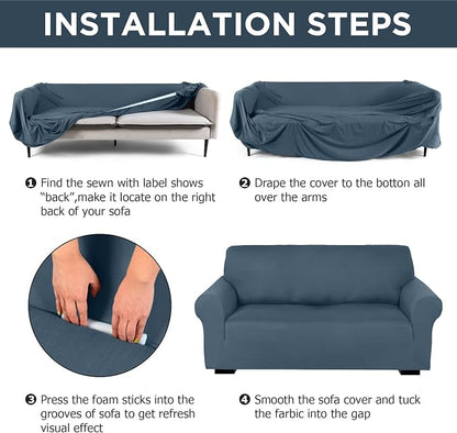 Peryiter 3 Pcs Couch and Loveseat Covers Set Sofa Cover - Image 3