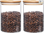 umieo Glass Food Storage Containers with Lids, Small Storage Containers 27oz Set of 2, Glass Storage Jars with Airtight Lids for, Flour, Rice, Nuts, Candy, Coffee, Beans