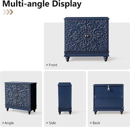 weselon Accent Cabinet Set of 2, Luxury Carving Board Buffet Cabinet - Image 8