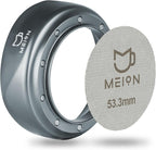 MEION 54mm Espresso Dosing Funnel and Puck Screen Set for 54mm Breville Portafilters, Magnetic Coffee Funnel, Reusable 53.3mm Espresso Puck Screen, Espresso Tools Espresso Accessories (Silver, 54mm)
