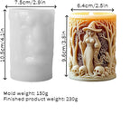 Witch Cylinder Silicone Candle Mold for Candle Making,Pillar Casting Silicone Molds for Resin Casting,Scented Candle, Soap,Silicone Molds for Home Decor,Resin Craft Gifts (A)