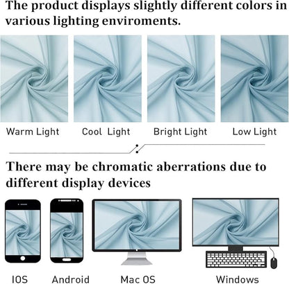 Light Blue Sheer Curtains 84 Inches Long 2 Panels, Light Filtering Solid Voile - Image 4