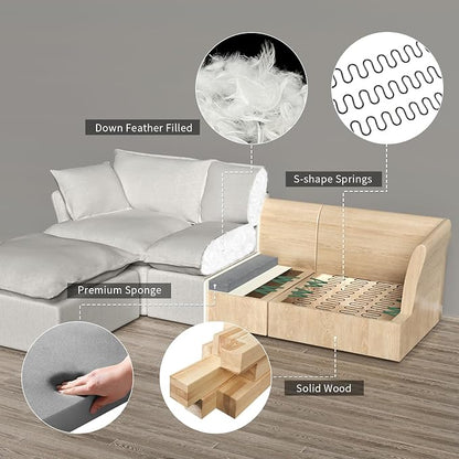 5 Seat V Shape Modular Sectional Couch Sofa - Image 4