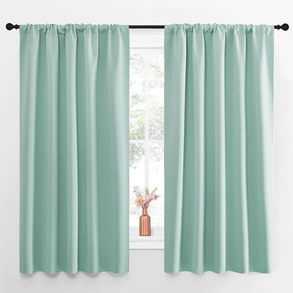 NICETOWN Blackout Curtains for Living Curtains, Aqua Blue, 52 by 63 Inch by NICETOWN
