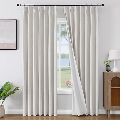 Joydeco Pinch Pleated Linen Curtains Darkening Drapes by JOYDECO