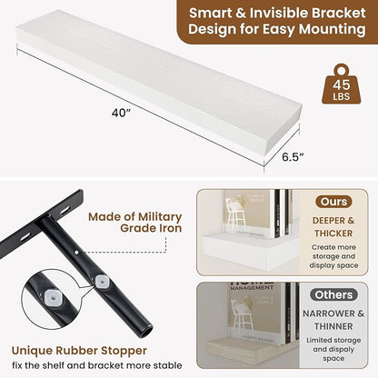 fuqing Floating Shelves for Wall, Wall Mounted Wood Floating Shelf - Image 3