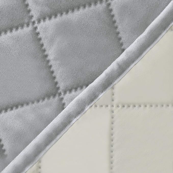 Easy-Going Reversible Couch Cover, 3 Cushion Sofa, Light Gray/Ivory | Machine - Image 6