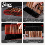 Bincoo Coffee Brush with Cleaning Cloth - Wooden Handle Cleaning Brush for Grinders, Espresso Machines & Countertops, Reusable Barista Tool with Hanging Hook for Coffee Grounds Removal