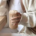 SANDJEST Mother Glass Can, Mama Mommy Mom Bruh Cup with Lid & Straw, Iced Coffee Aesthetic Cups, Idea Gift for Christmas Birthday Mother Day, Gifts for Women, 16oz