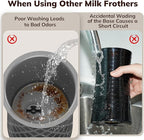 Electric Milk Frother and Steamer, 16.9oz/500ml Milk Steamer and Frother for Latte, Dishwasher Safe, BPA Free, 4 Functions, Enjoy Perfect Milk Froth in 2 Min - Black