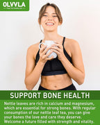 Olvvla - Premium Nettle Leaf Tea - 1.5g X 60 Count - 100% Pure Natural Stinging Nettle Tea Bag - Caffeine-free - Non-GMO - Rich in Antioxidants & Support Bone Health
