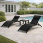 EROMMY Outdoor Chaise Lounge Set of 3, Reclining Patio Chairs by EROMMY