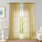 Extra Long Gold Sheer Curtains 96 Inches Long 2 Panels Set, Soft Lightweight by OWENIE