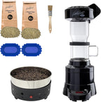 Fresh Roast Coffee Roaster Bundle SR540, Glass Extension Tube, Coffee Bean Cooler, (2 Lbs) 2 Sample Packs of Green Beans, (2- pack) Sample trays