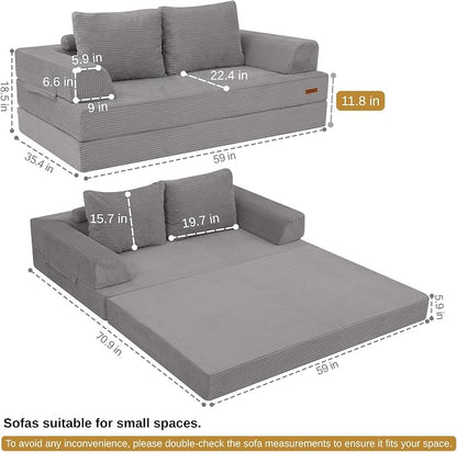 COMAX Futon Sofa Bed, Convertible Folding Sofa Bed, Boneless Couch Loveseat - Image 2