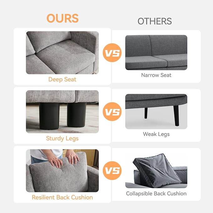 WUTUTUEE 83' Modular Sectional Sofa Convertible L Shaped Couch Set - Image 5