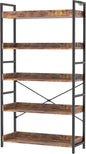 HCHQHS 5 Tier Bookshelf, Adjustable Industrial Bookcase, Vertical Tall Book by HCHQHS