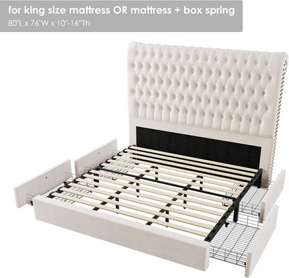 King Size Bed Frame 54" Tall Headboard - Image 8