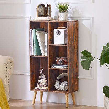 LEYAOYAO 5 Cube Small Bookshelf, 3 Tier Mid-Century Bookcase - Image 6