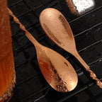 AnSaw Rose Gold 12-Inch Stainless Steel Cocktail Spoon with Leaf Handle - Perfect for Mixing & Layering Drinks in Tall Cups, Bar & Shakers - Durable Long Handle Bar Stirrer,2-Pieces