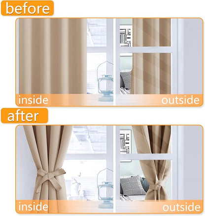 Blackout Curtains for Bedroom, 38 x 84 Inches Long, 2 Panels | Thermal - Image 4