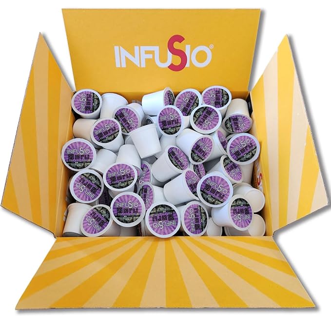 InfuSio Coffee Pods 96 Count Peru Medium Light Roast Single serve Coffee pods for Keurig K Cup® Brewers - InfuSio Premium Roasted Keurig 2.0 Compatible