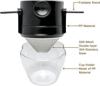Stainless Steel Pour Over Coffee Dripper with Food-Grade PP Cup – Foldable, Reusable Filter for 1–2 Cups – Paperless, Portable & Easy to Clean – Perfect for Travel Camping Office