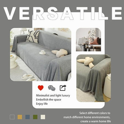 DREAMINGO Modern Minimalism Light Grey Couch Cover Sectional Sofa Covers - Image 6