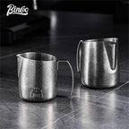 Bincoo Milk Frother Pitcher 500ml(17oz) - Stainless Steel Barista Milk Frothing Cup with Ice Crystals Design - Professional Espresso & Cappuccino for Coffee Machine,Latte Art