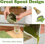 Matcha Whisk Set, 7 Pcs Matcha Kit Includes 18 oz Ceramic Matcha Bowl with Spout, Bamboo Whisk and Holder,Scoop with Stand, Sifter & Tea Towel, Complete Matcha Making Kit