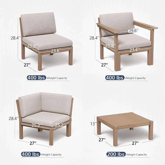 Stoog Patio Furniture Set, 6-Piece Modular Outdoor Sectional Sofa - Image 2