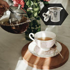 Stainless Steel Tea Infuser Insert with Dual-Function Lid Extra Fine Mesh Strainer for Loose Leaf Tea Heatproof Double Handles Perfect for Teapots and Mugs